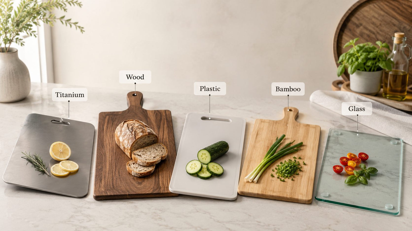 Cutting Board Materials Compared: Titanium, Wood, Plastic, Bamboo, and Glass